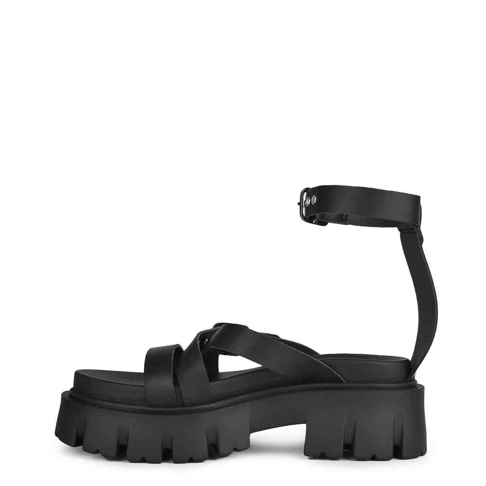 Altercore - Ricca Vegan Plateau Sandaal - Zwart